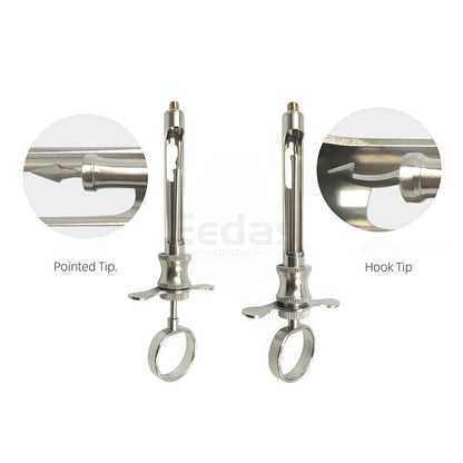 Hook Tip / Pointed Tip Aspirating Dental Syringe - EEDAS Dental