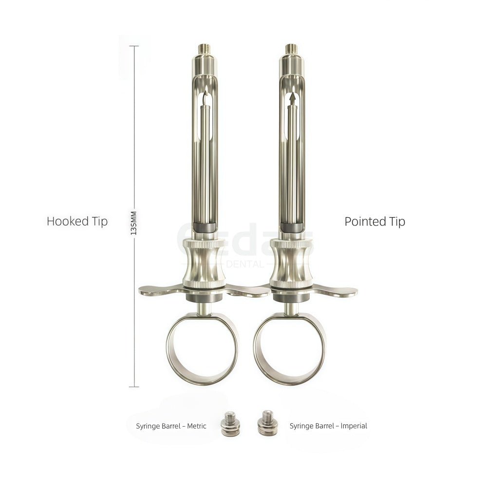 Hook Tip / Pointed Tip Aspirating Dental Syringe - EEDAS Dental